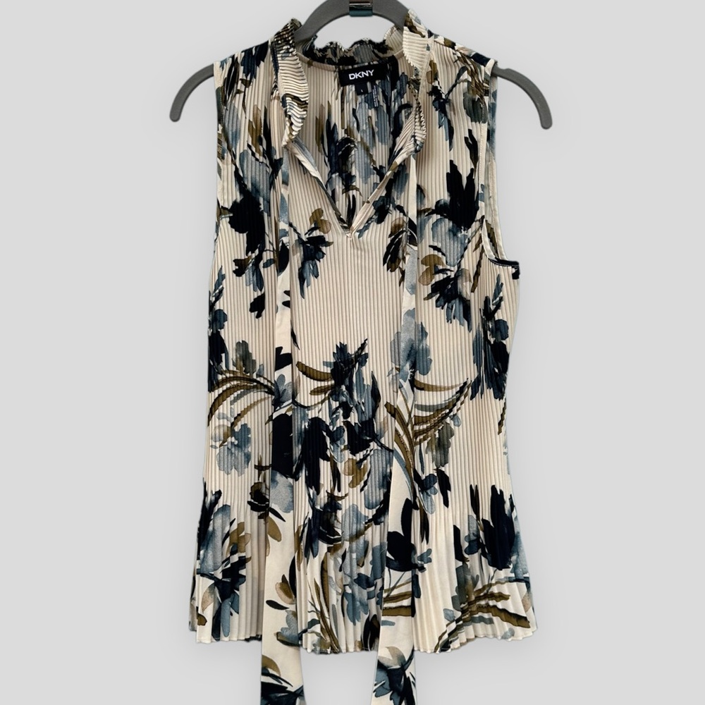DKNY Crinkle Floral Blouse